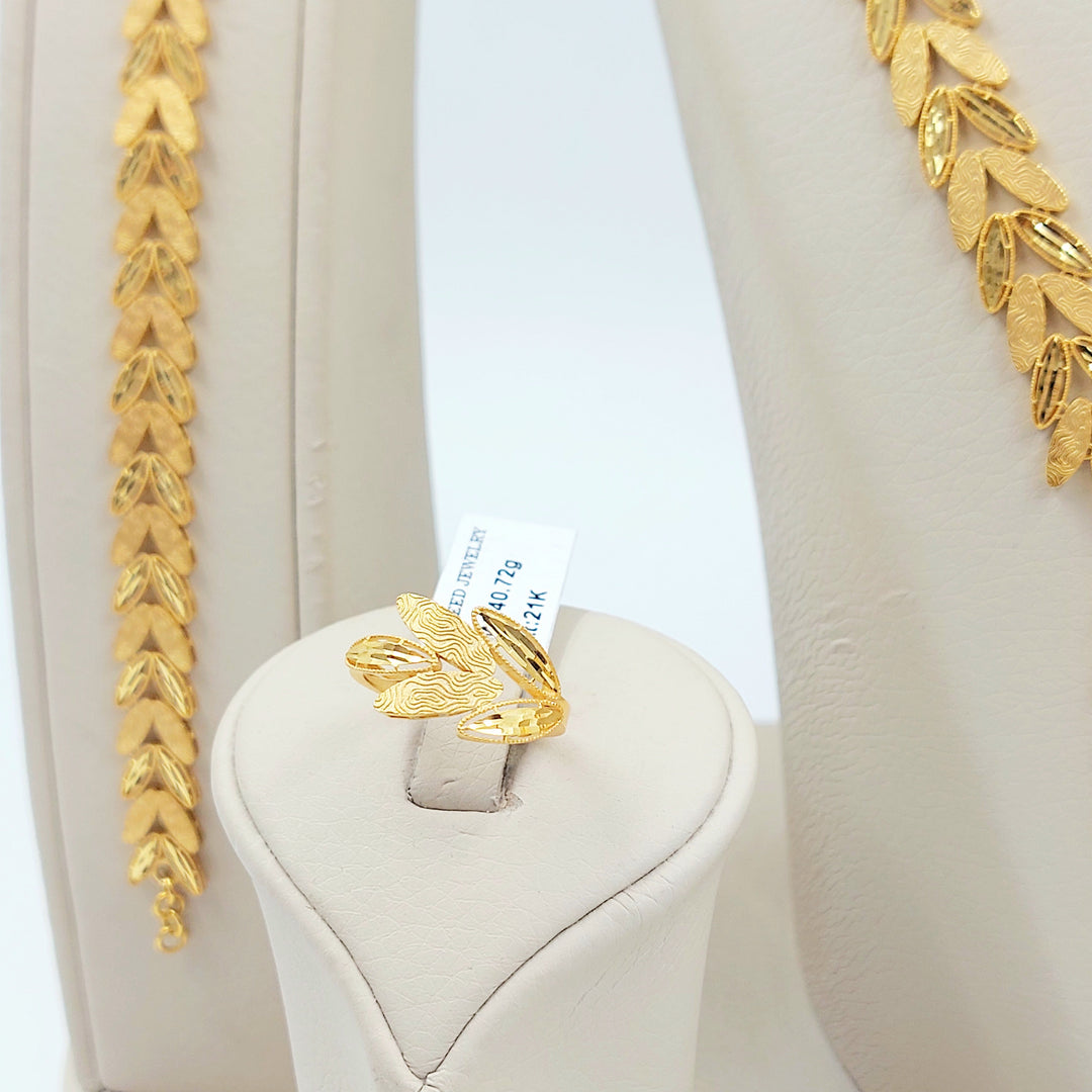 Deluxe Leaf Set Made of 21K Gold by Saeed Jewelry 