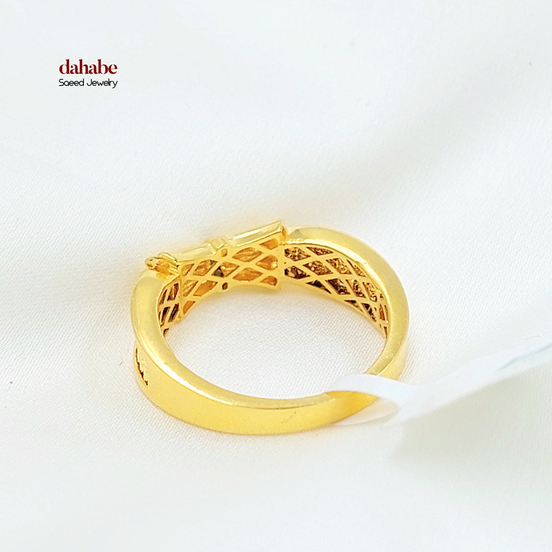 21K خاتم شكلة اكسترا-مجوهرات الشيخ سعيد-Saeed Jewelry 