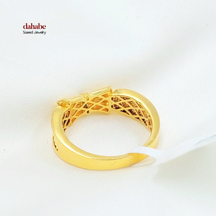 21K خاتم شكلة اكسترا-مجوهرات الشيخ سعيد-Saeed Jewelry 