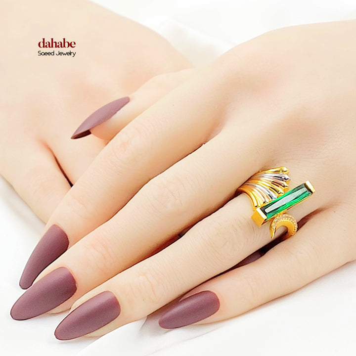 Zircon Studded Deluxe Ring