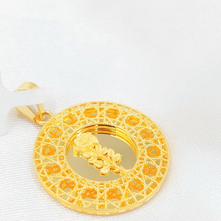 Deluxe Ounce Pendant Made of 21K Gold by Saeed Jewelry 