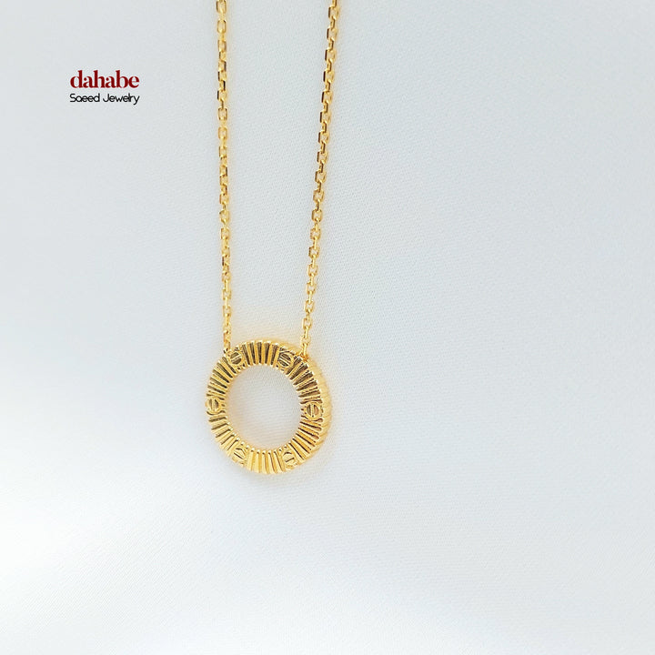 21K Gold Figaro Circle Necklace