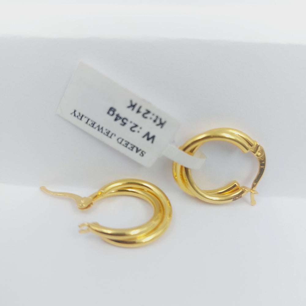 21K حلق ذبلة اكسترا-مجوهرات الشيخ سعيد-Saeed Jewelry 