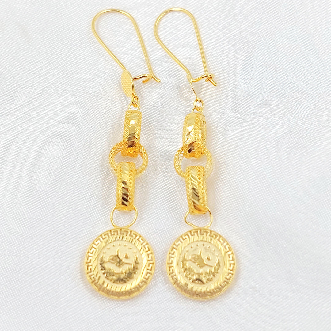 Rashadi Shankle Earrings Made of 21K Gold by Saeed Jewelry 
