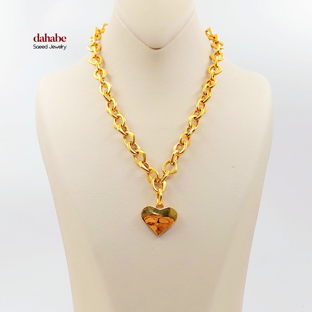 21K عقد جنزير قلب-مجوهرات الشيخ سعيد-Saeed Jewelry 