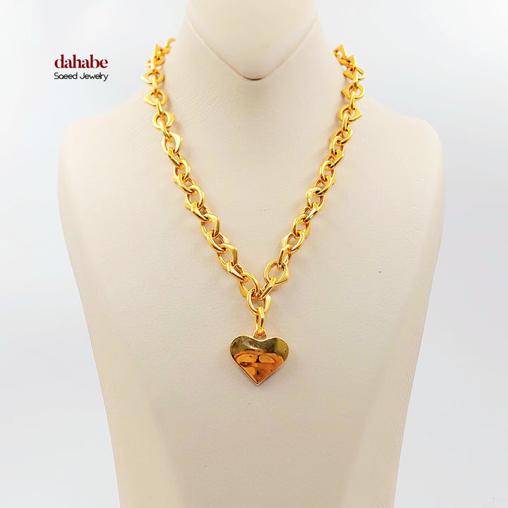 21K عقد جنزير قلب-مجوهرات الشيخ سعيد-Saeed Jewelry 