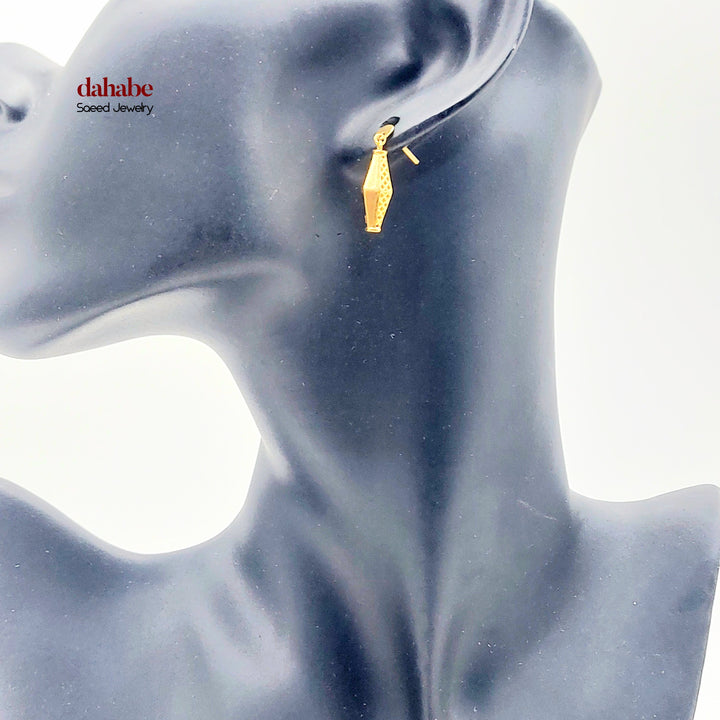 21K Gold Faceted Drop Earrings