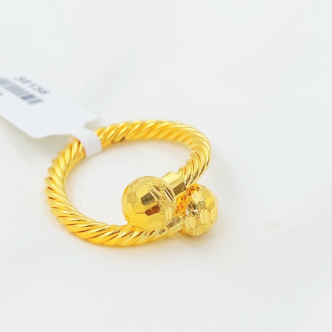 Deluxe Twisted Ring Made of 21K Gold by Saeed Jewelry 