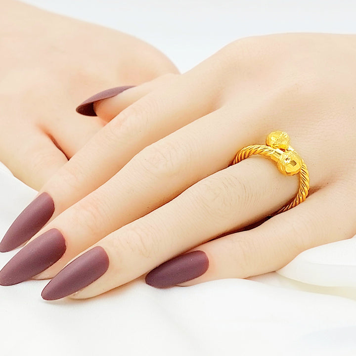 Deluxe Twisted Ring Made of 21K Gold by Saeed Jewelry 
