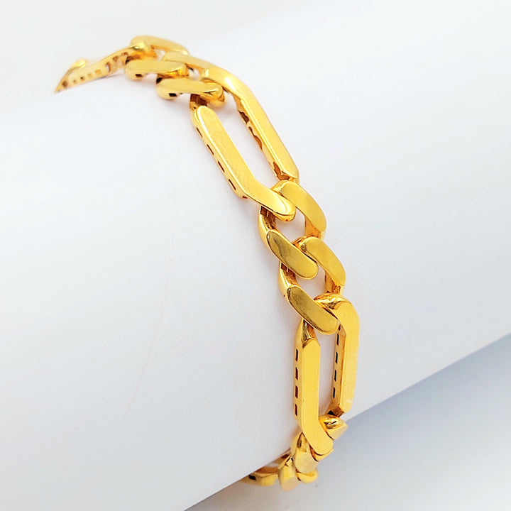 21K Gold Paperclip &amp; Cuban Link Bracelet