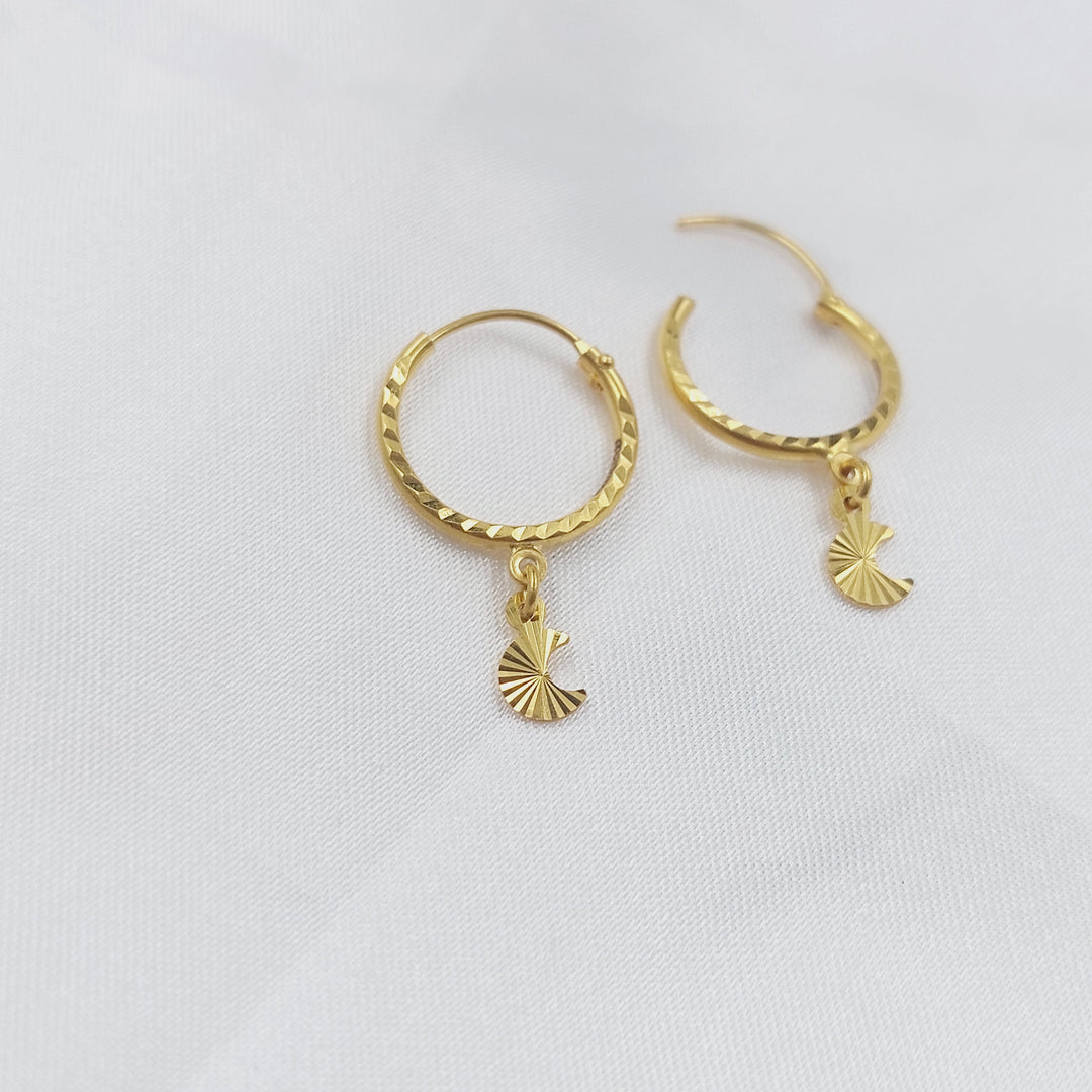 21K حلق ذبلة دنانديش-مجوهرات الشيخ سعيد-Saeed Jewelry 