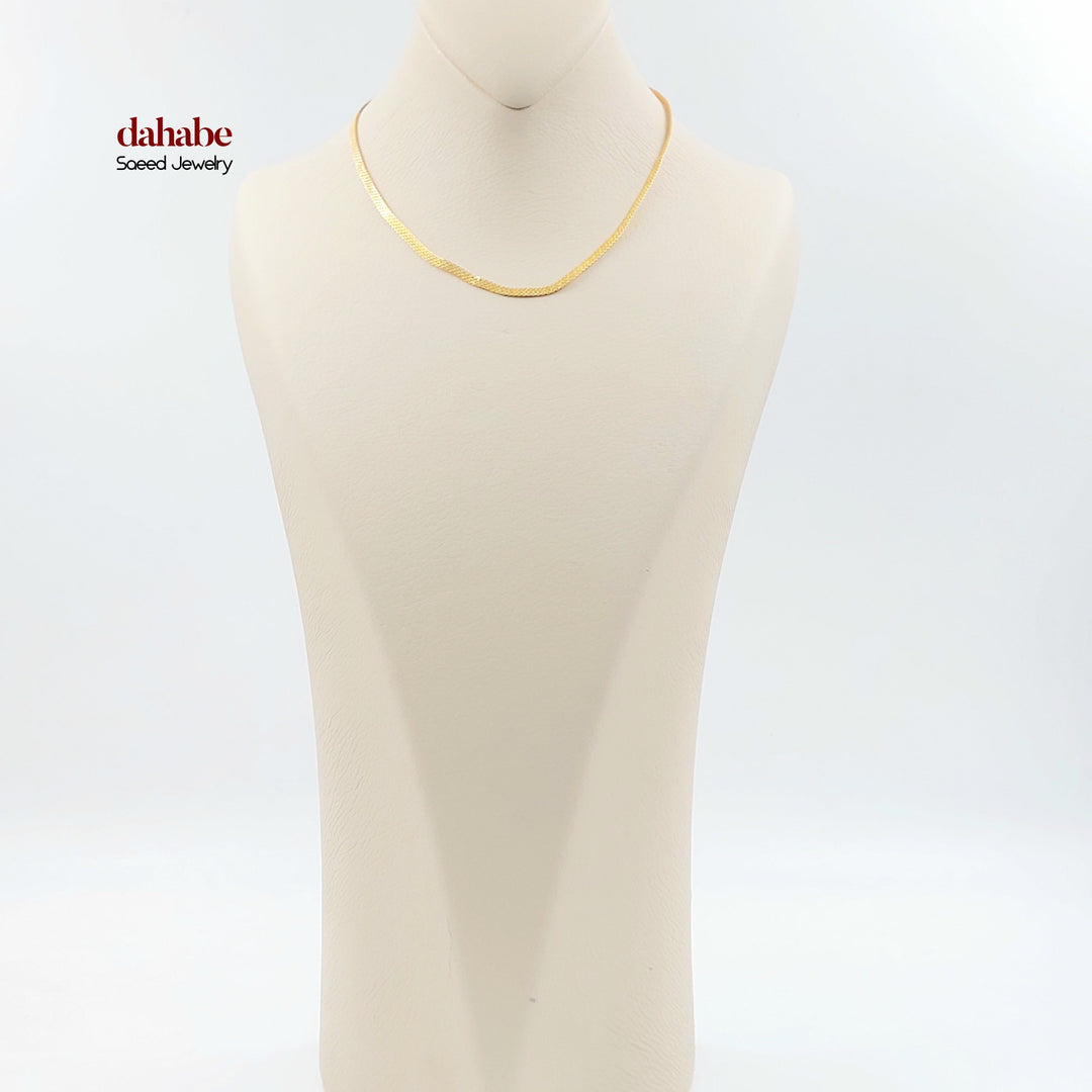 21K Gold 2.5mm Flat Chain Necklace