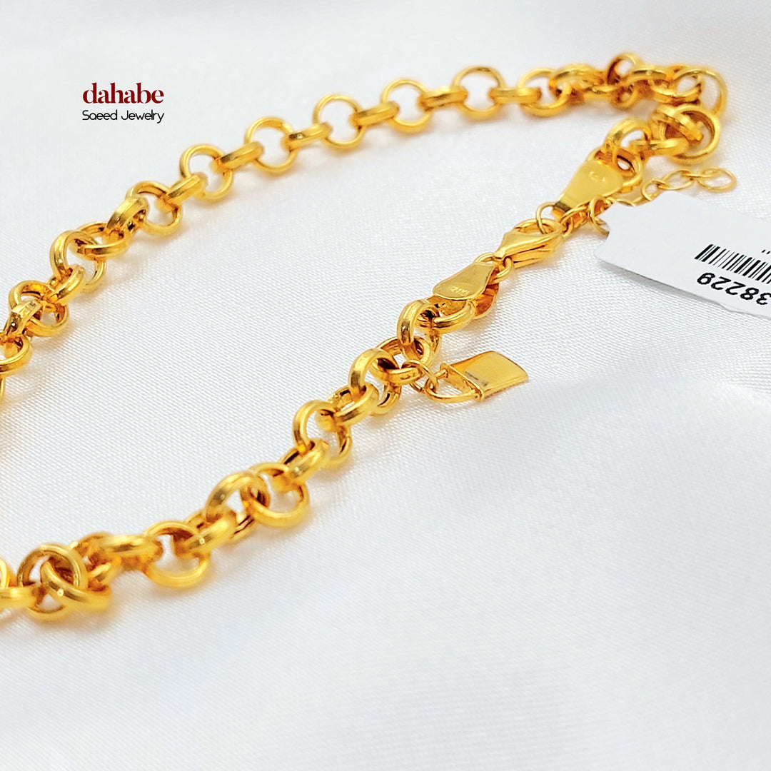 21K خلخال قلب مرصع-مجوهرات الشيخ سعيد-Saeed Jewelry 