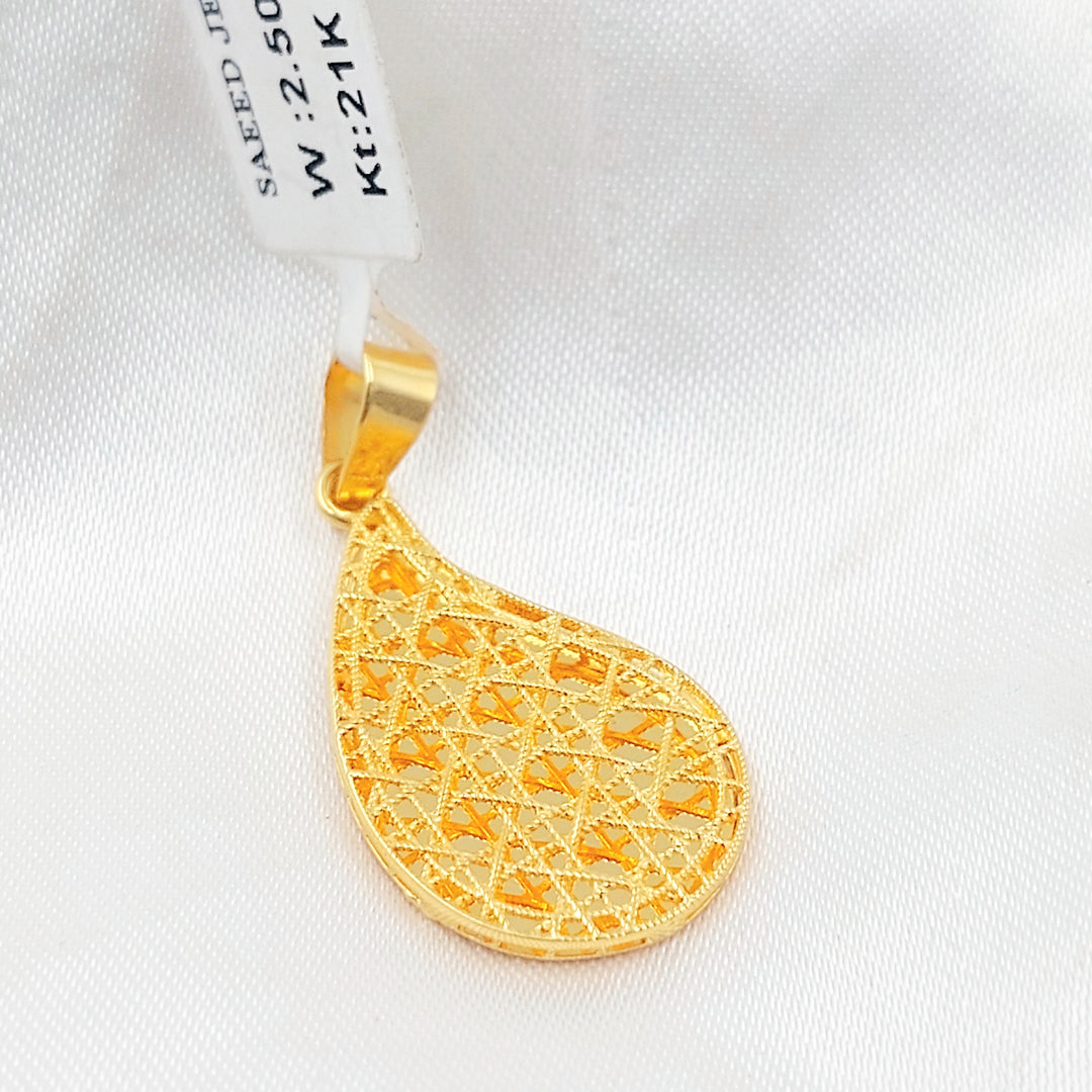 Deluxe Tears Pendant Made of 21K Gold by Saeed Jewelry 