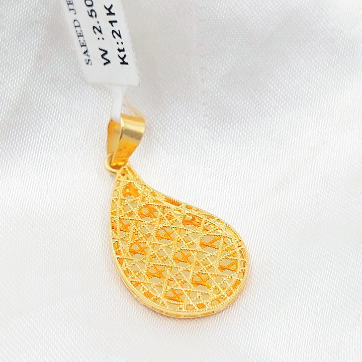 Deluxe Tears Pendant Made of 21K Gold by Saeed Jewelry 