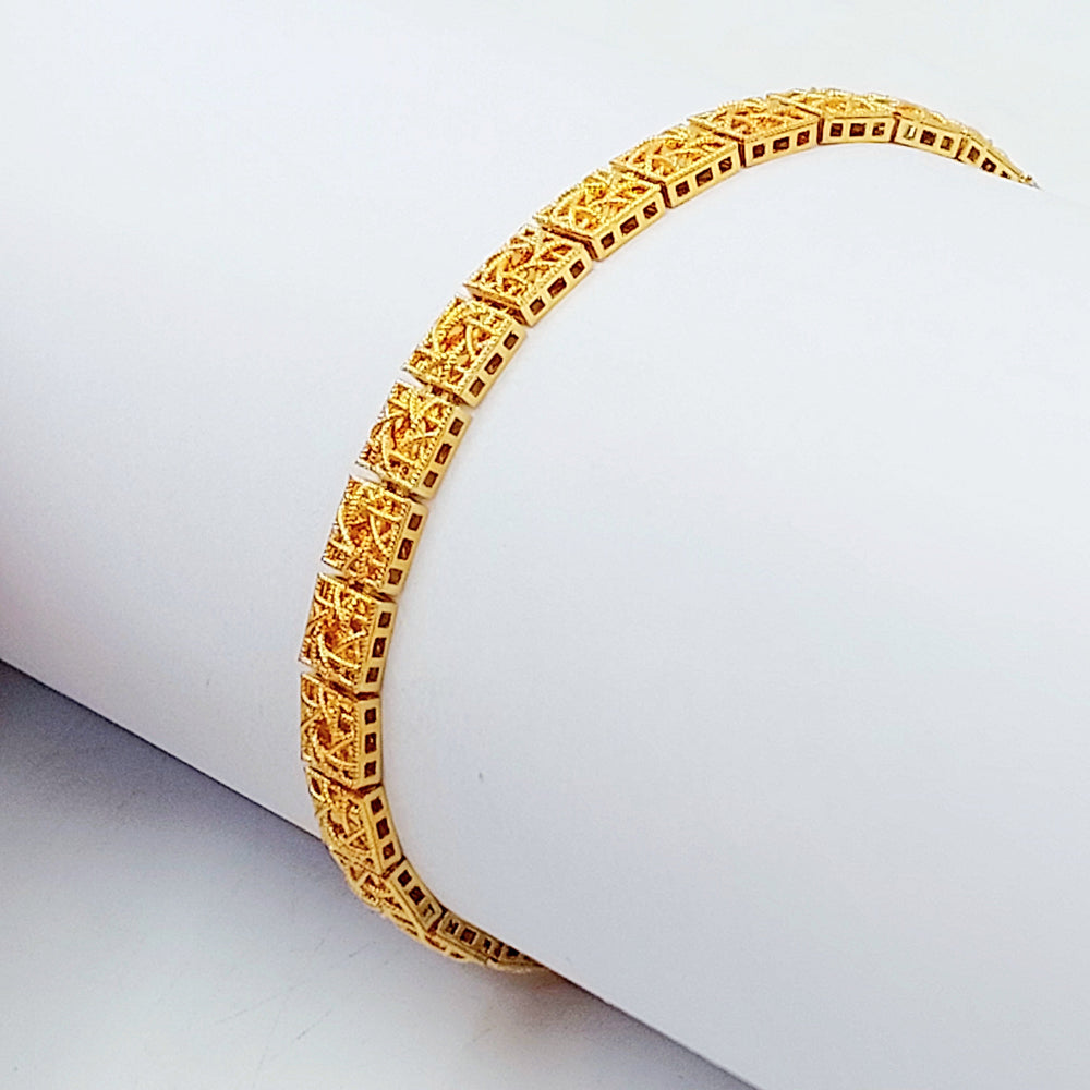 Deluxe Kuwaiti Bracelet Made of 21K Gold by Saeed Jewelry 
