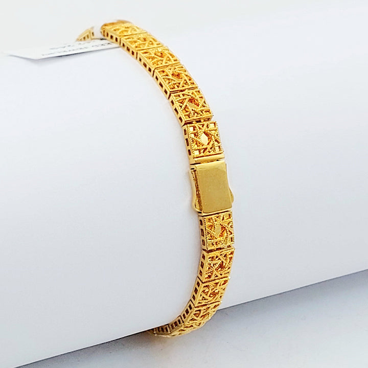 Deluxe Kuwaiti Bracelet Made of 21K Gold by Saeed Jewelry 