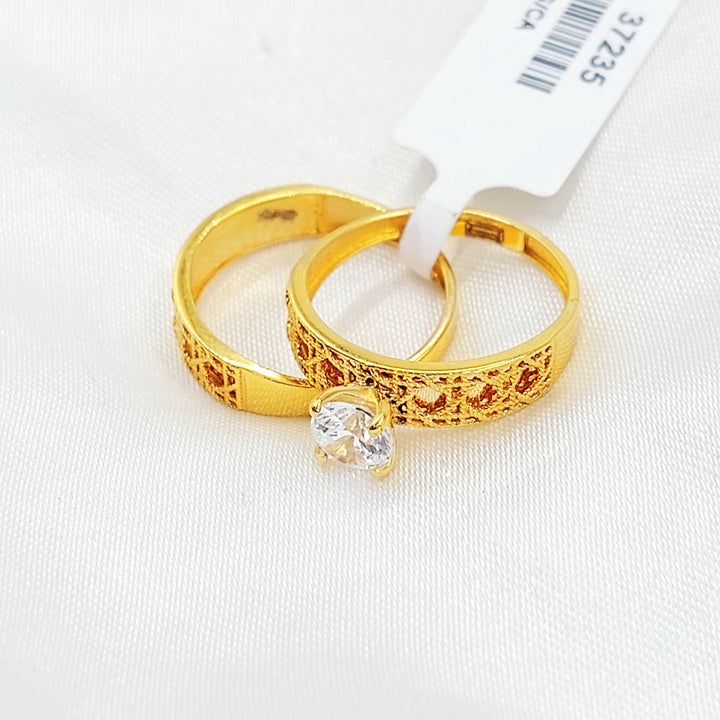 Deluxe Twins Wedding Ring Made of 21K Gold by Saeed Jewelry 
