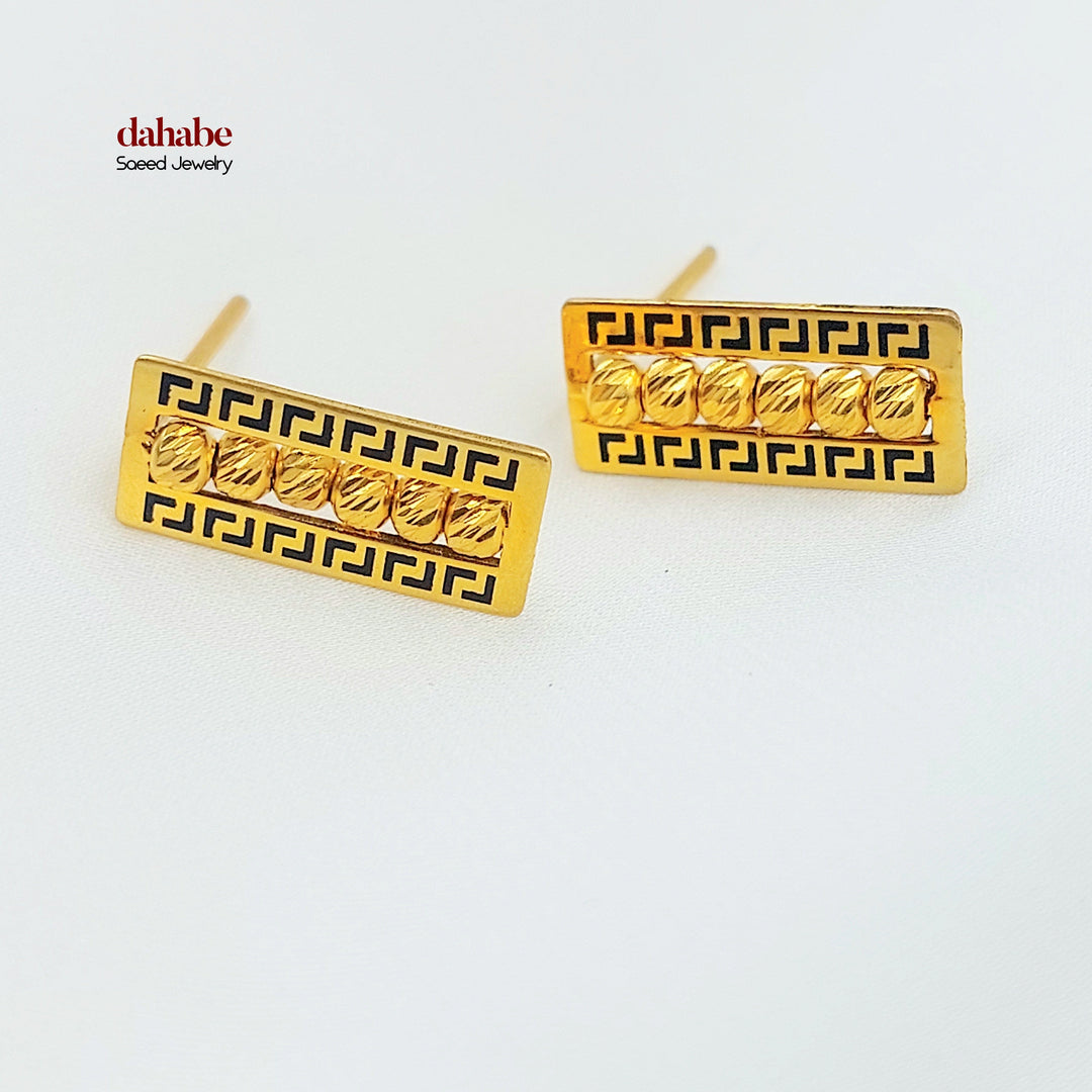 21K حلق طابات اكسترا-مجوهرات الشيخ سعيد-Saeed Jewelry 