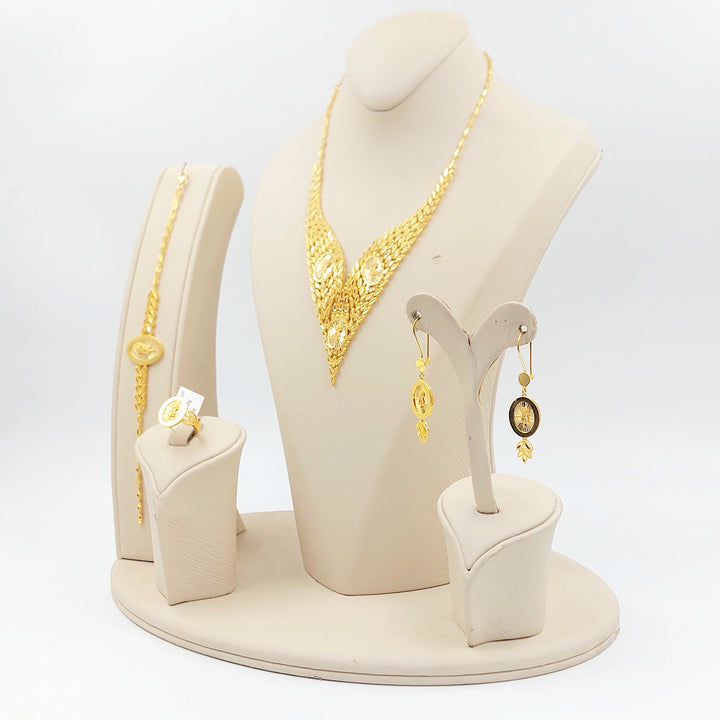 Ounce Leaf Set Made of 21K Gold by Saeed Jewelry 