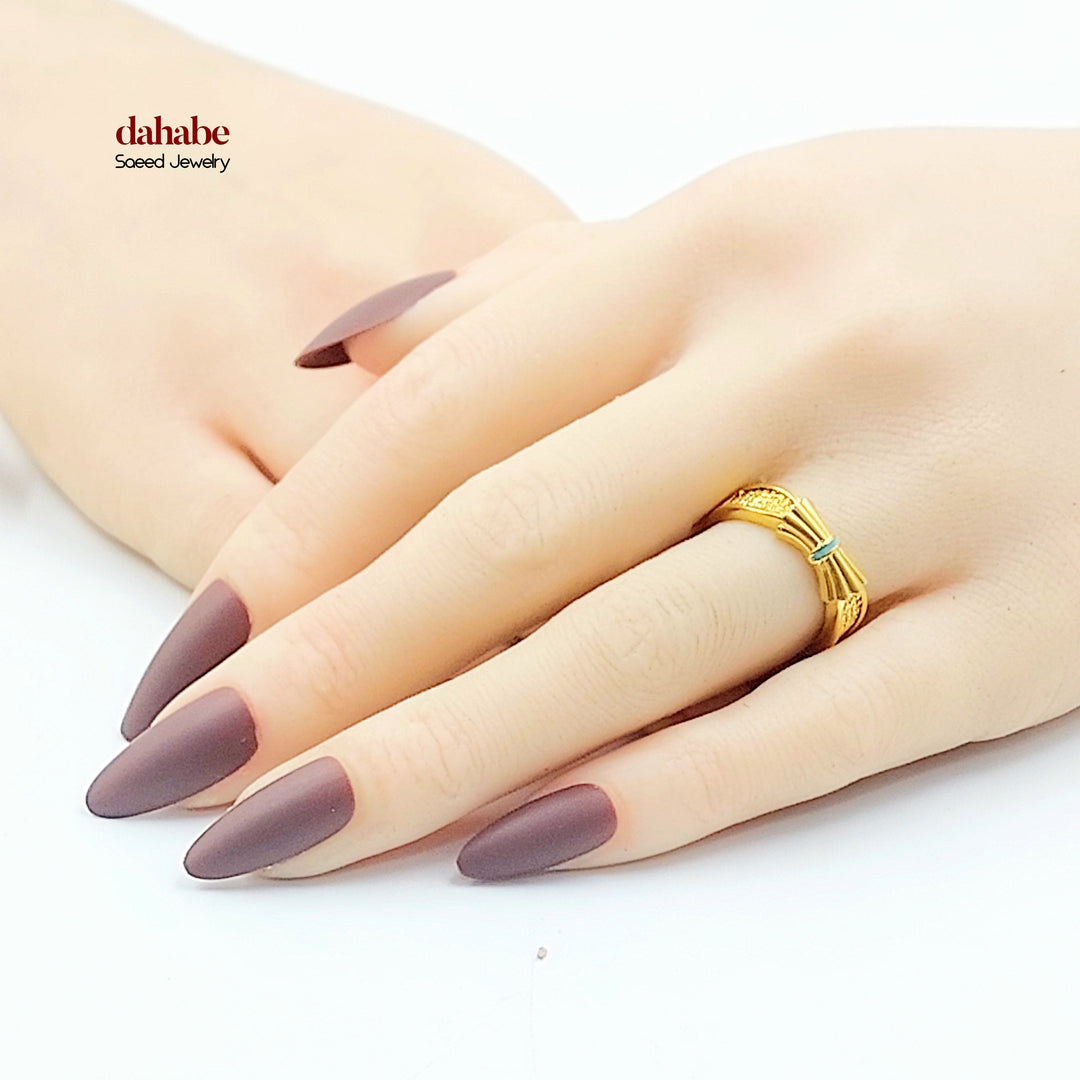 21K خاتم شكلة اكسترا-مجوهرات الشيخ سعيد-Saeed Jewelry 