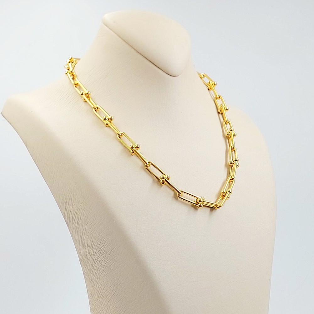 Paperclip Necklace Made of 21K Gold by Saeed Jewelry 