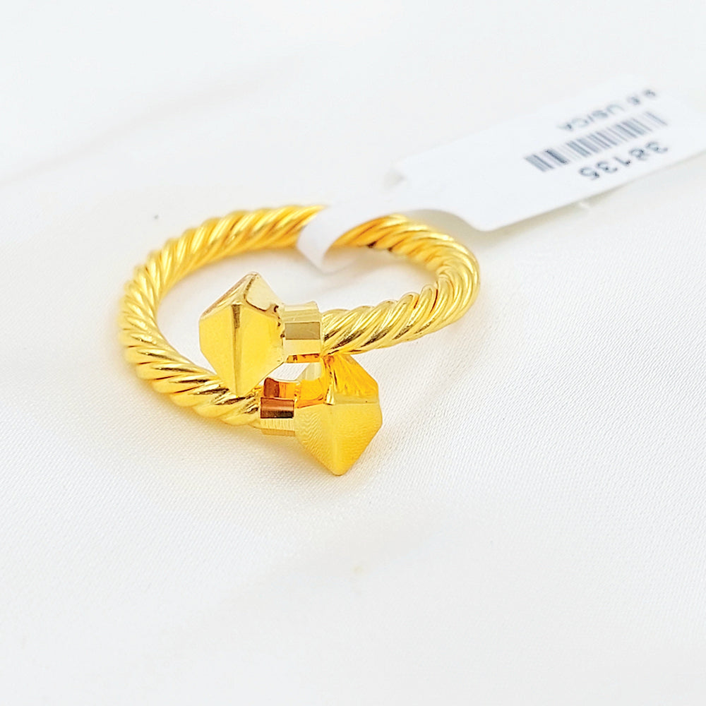 Deluxe Twisted Ring Made of 21K Gold by Saeed Jewelry 