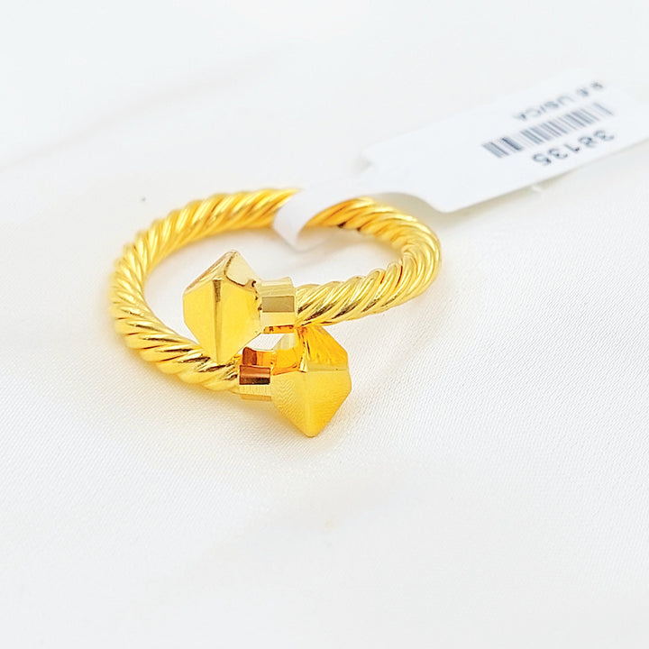Deluxe Twisted Ring Made of 21K Gold by Saeed Jewelry 