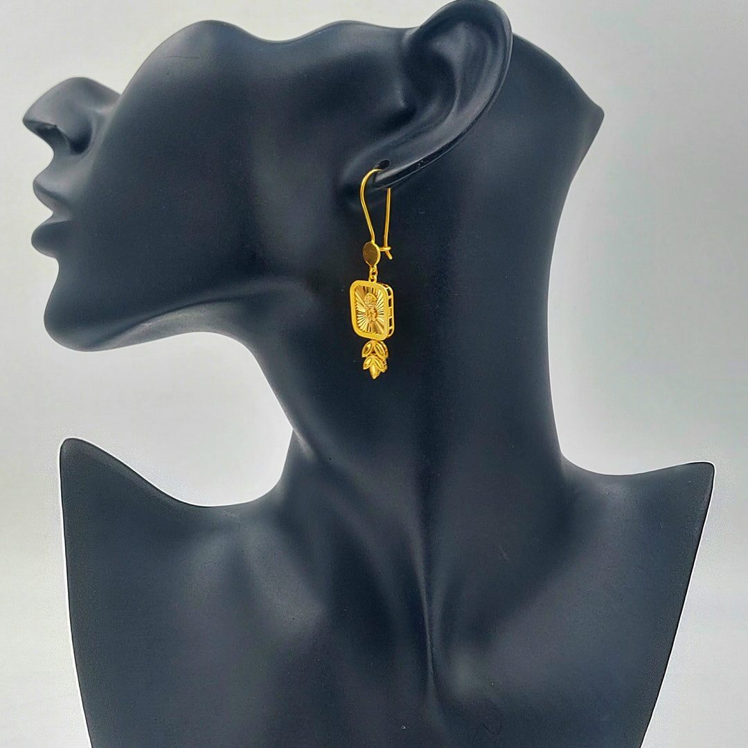 Ounce Shankle Earrings Made of 21K Gold by Saeed Jewelry 