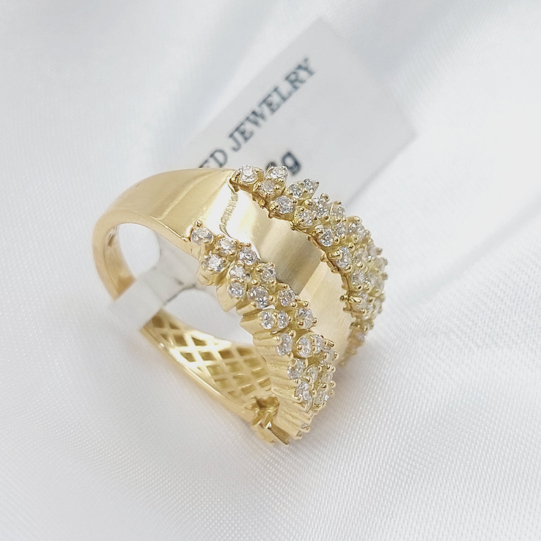 18K خاتم اكسترا مرصع-مجوهرات الشيخ سعيد-Saeed Jewelry 