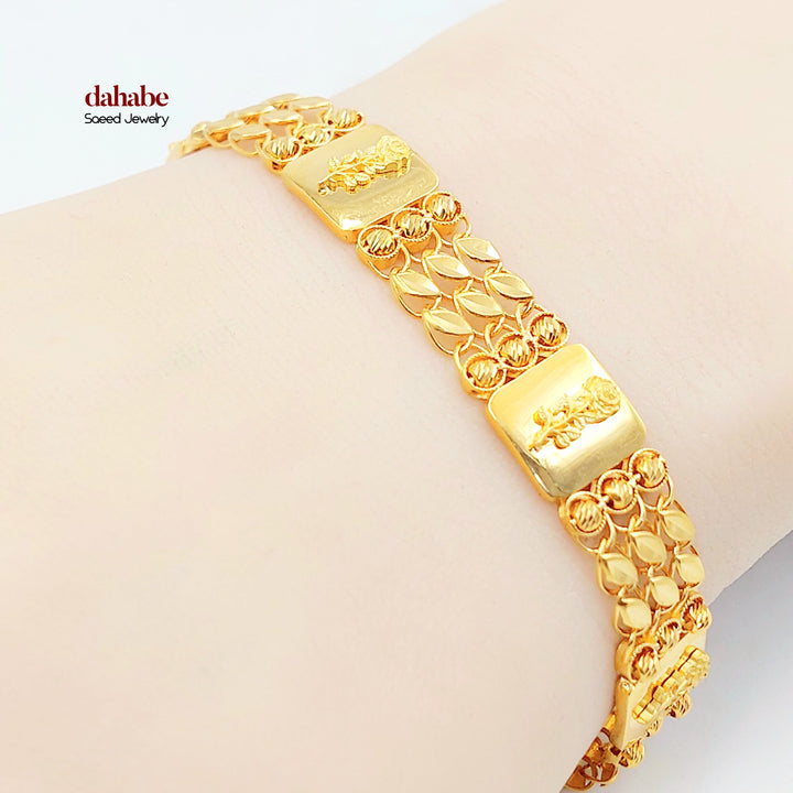 21K Gold Rosa Panel Bracelet