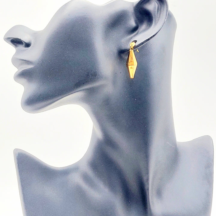 21K Gold Faceted Drop Earrings
