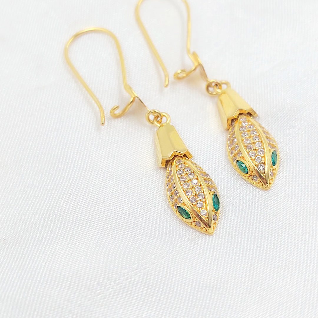 Snake Shankle Earrings Made of 21K Gold by Saeed Jewelry 