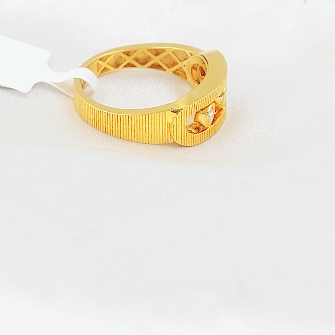 Zircon Studded Deluxe Ring Made of 21K Gold by Saeed Jewelry 