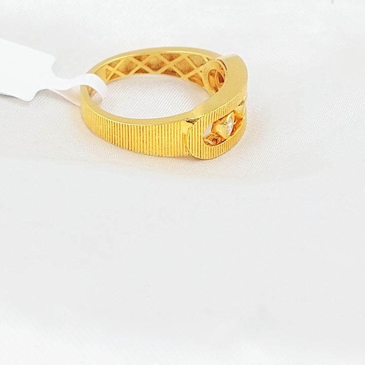 Zircon Studded Deluxe Ring Made of 21K Gold by Saeed Jewelry 