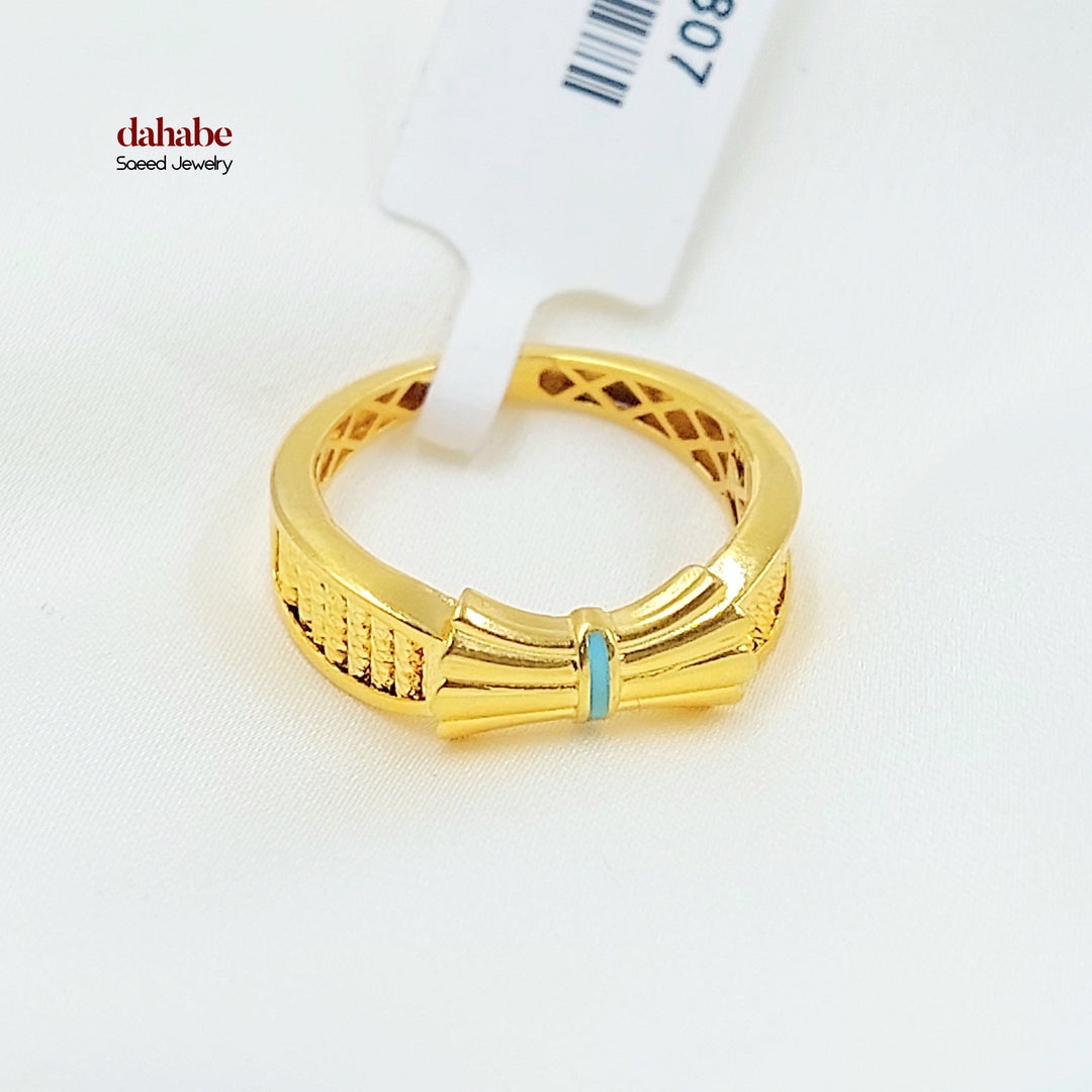 21K خاتم شكلة اكسترا-مجوهرات الشيخ سعيد-Saeed Jewelry 