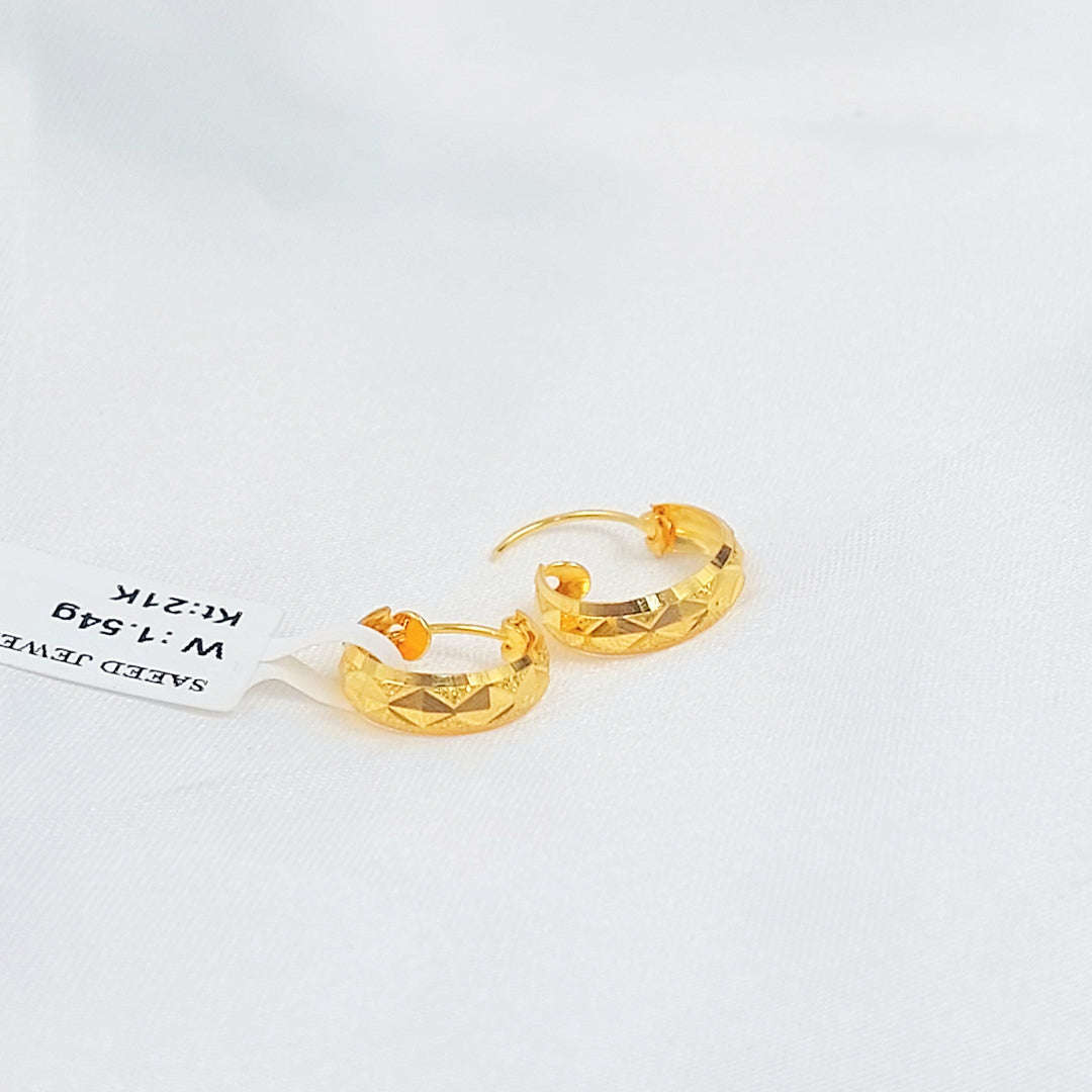 21K حلق ذبلة-مجوهرات الشيخ سعيد-Saeed Jewelry 