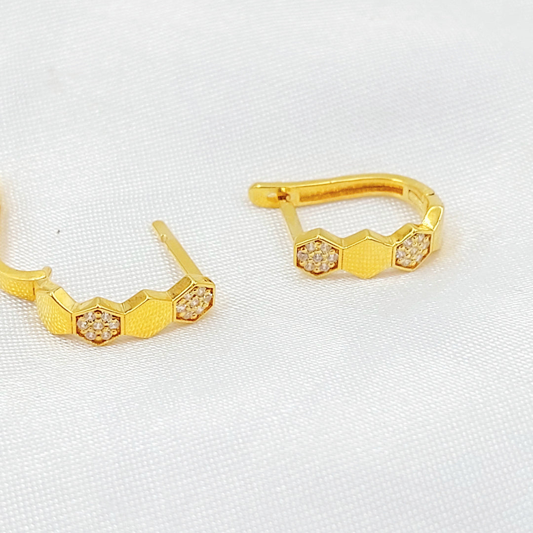 Zircon Studded Hoop Earrings