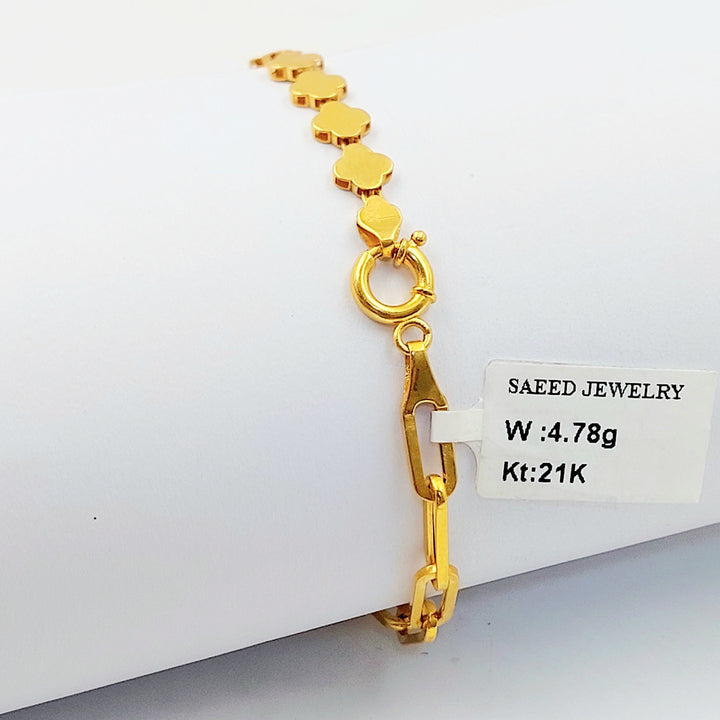 Joy Paperclip Bracelet Made of 21K Gold by Saeed Jewelry 