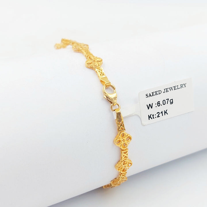 Rose Bracelet Made of 21K Gold by Saeed Jewelry 