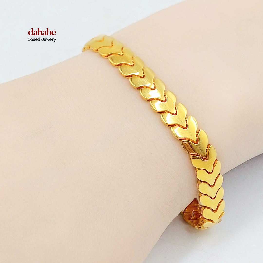 سوار وصلات شيفرون ذهب عيار 21
