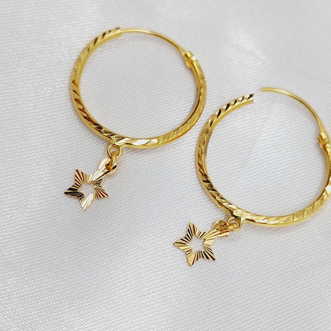 Hoop Earrings Made of 21K Gold by Saeed Jewelry 