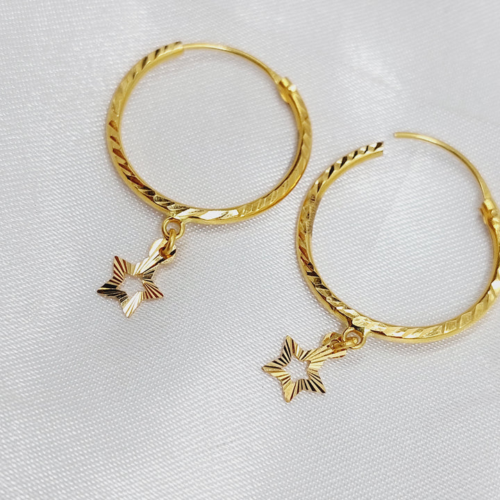 Hoop Earrings Made of 21K Gold by Saeed Jewelry 