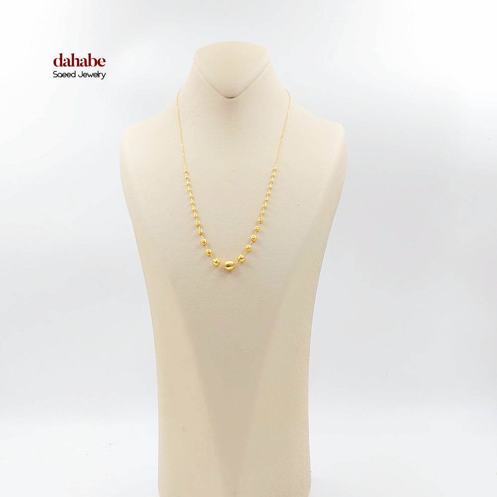 21K عقد مسبحة طابات-مجوهرات الشيخ سعيد-Saeed Jewelry 