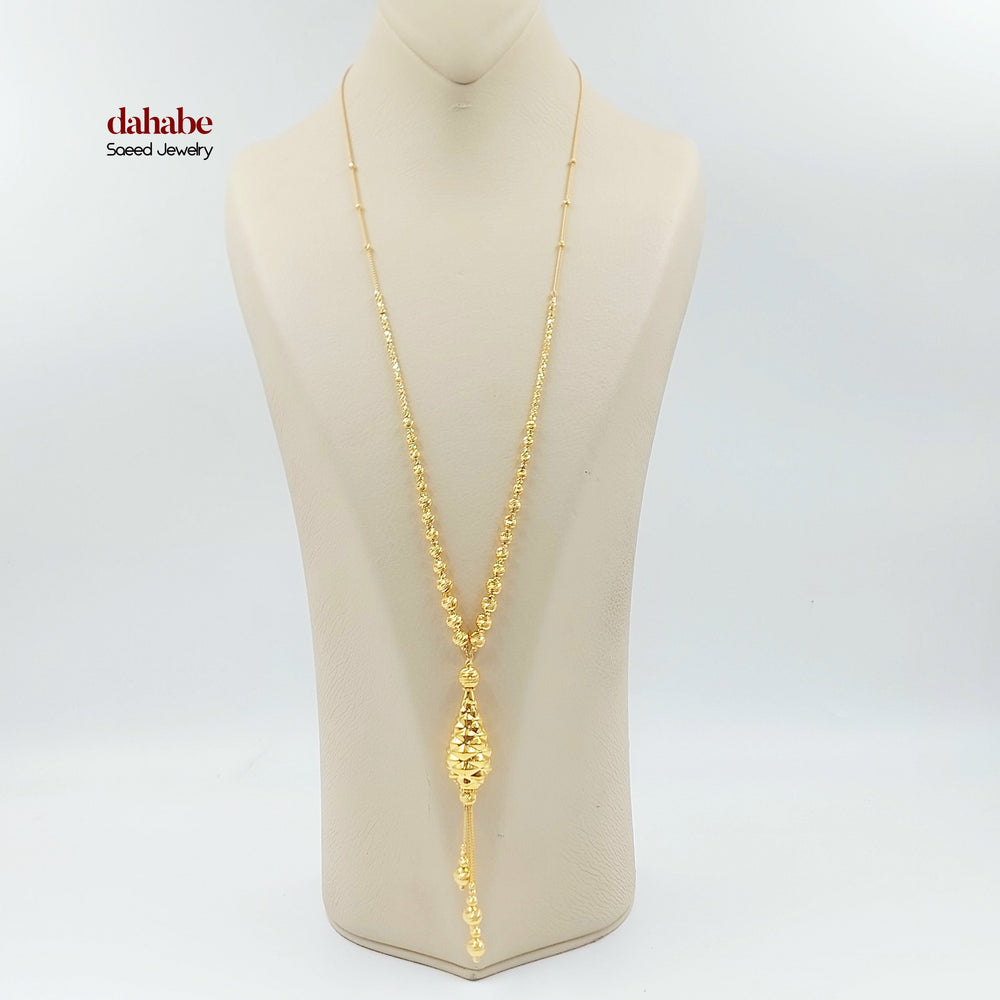 21K عقد مسبحة اكسترا-مجوهرات الشيخ سعيد-Saeed Jewelry 