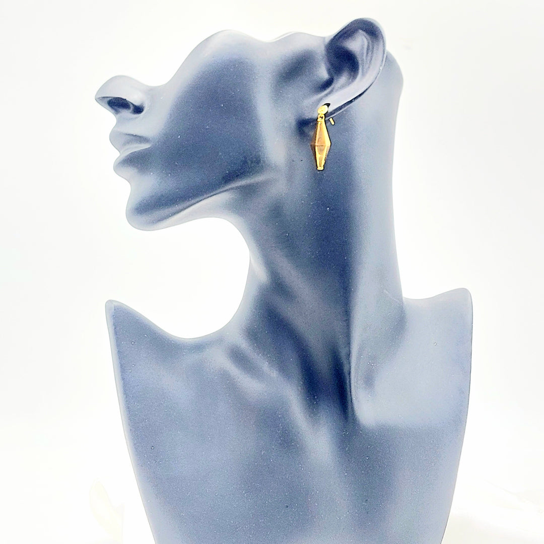 21K Gold Faceted Drop Earrings