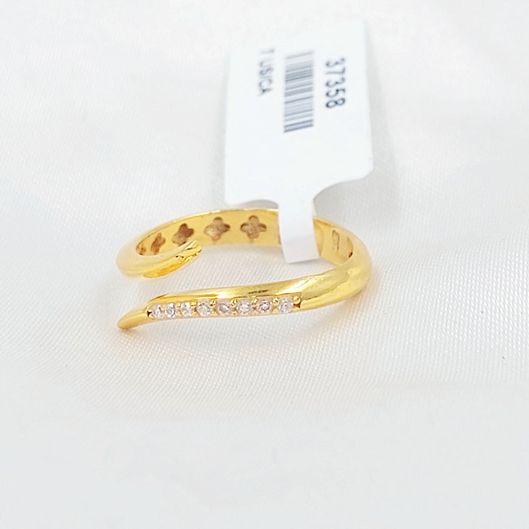 Zircon Studded Deluxe Ring Made of 21K Gold by Saeed Jewelry 