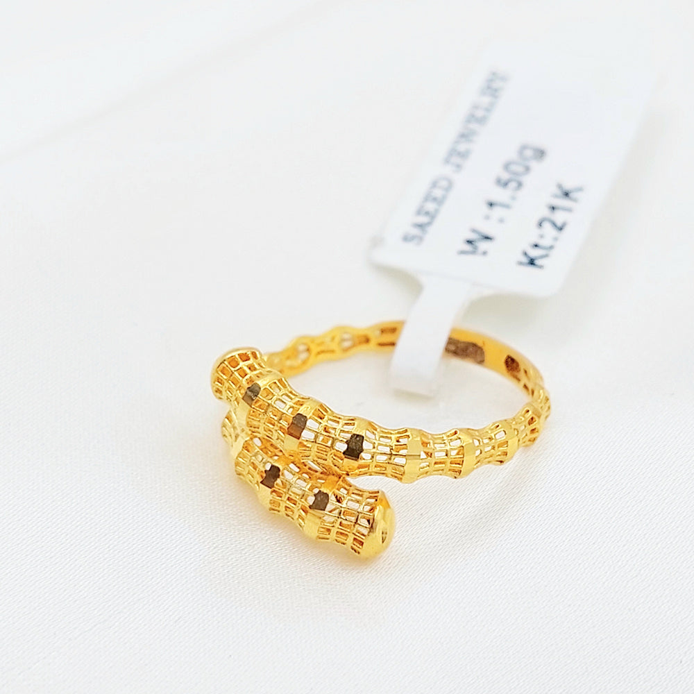 Deluxe Engraved Ring Made of 21K Gold by Saeed Jewelry 