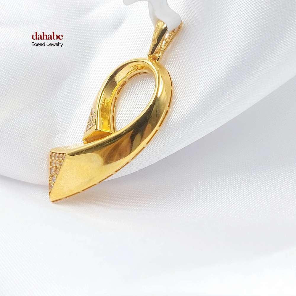 21K Gold Teardrop Zircon Pendant
