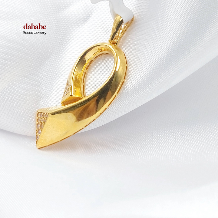 21K Gold Teardrop Zircon Pendant